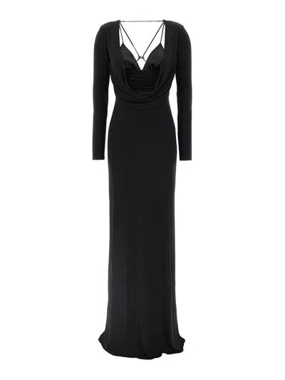 ELISABETTA FRANCHI VESTIDO MIDI - NEGRO
