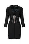 Elisabetta Franchi Black Corset Mini Dress In Black