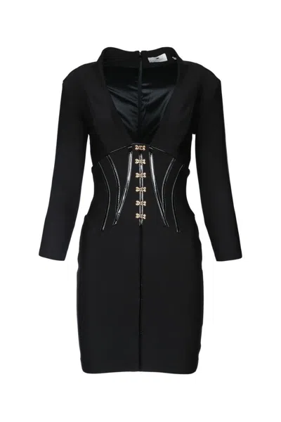 Elisabetta Franchi Black Corset Mini Dress