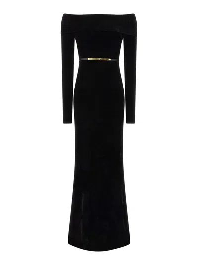 ELISABETTA FRANCHI VESTIDO MIDI - NEGRO