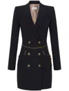 Elisabetta Franchi Double-breasted Dress Featuring Chain Detail In Black