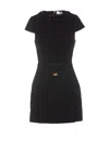 Elisabetta Franchi Stretch Viscose Dress With Logo In Black