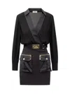 Elisabetta Franchi Mini Abito Con Camicia E Gonna Con Tasche In Black