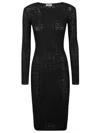 Elisabetta Franchi Pointelle-knit Midi Dress In Black