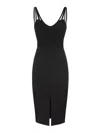 Elisabetta Franchi Bustier-top Crepe Midi Dress In Black