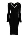 Elisabetta Franchi Intarsia-knit Ribbed Midi Dress In Blanco