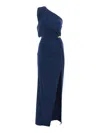 Elisabetta Franchi Asymmetric Red Carpet Dress In Blue