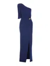 Elisabetta Franchi Asymmetric Red Carpet Dress In Blue