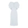 Elisabetta Franchi Light Blue Midi Dress With V-neck In Blue