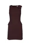 Elisabetta Franchi Sleeveless Floral Peplum Balloon Dress In Brown