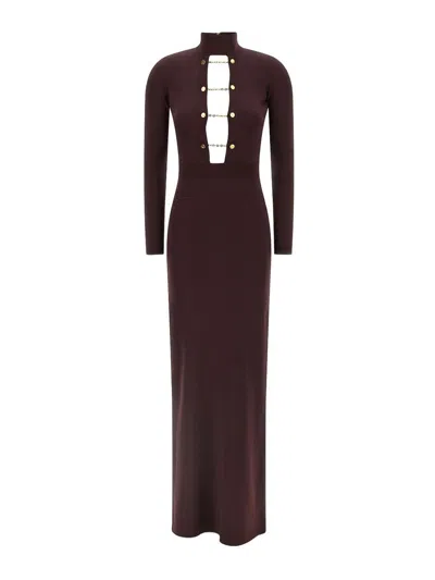 ELISABETTA FRANCHI VESTIDO MIDI - ROJO OSCURO