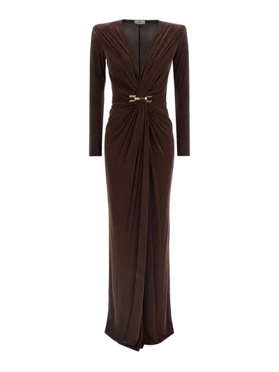 Elisabetta Franchi Vestido Midi - Marrón In Brown