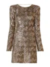 Elisabetta Franchi Sequin-embellished Tulle Mini Dress In Brown