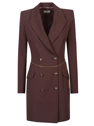 Elisabetta Franchi Dress In Burgundy