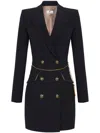 Elisabetta Franchi Chain-embellished Double-breasted Dress In Black