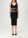 Elisabetta Franchi Fitted Midi Dress In Black