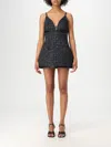 Elisabetta Franchi Sequin-embellished Tweed Mini Dress In Black