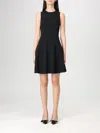 Elisabetta Franchi Heart Neck Backless Pleated Gown Dress In Black
