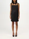 Elisabetta Franchi Dress With Embroidery And Sheer Panel In Black