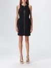 Elisabetta Franchi Dress With Craquele Details In Black