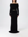 Elisabetta Franchi Red Carpet Chenille Dress With Belt In Black