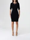 Elisabetta Franchi Mini Abito In Maglia A Rombi Con Dettaglio Gioiello Nero In Black