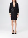 Elisabetta Franchi Black Corset Mini Dress In Black