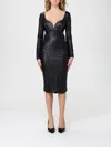 Elisabetta Franchi Cut-out Dress With Jewel Hooks In Black