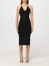 Elisabetta Franchi Red Carpet Lurex Dress In Black