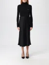 Elisabetta Franchi Ribbed Turtleneck Midi Dress In Multi