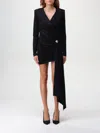 Elisabetta Franchi Jewel-detail Draped Mini Dress In Black