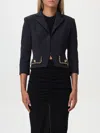 Elisabetta Franchi Chain-trim Cropped Jacket In Schwarz