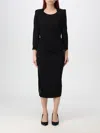 Elisabetta Franchi Side-zip Jersey Midi Dress In Schwarz