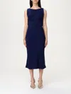 Elisabetta Franchi Lace-up Detail Bustier Midi Dress In Blue