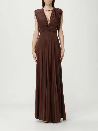 ELISABETTA FRANCHI DRESS ELISABETTA FRANCHI WOMAN COLOR BROWN,435291032