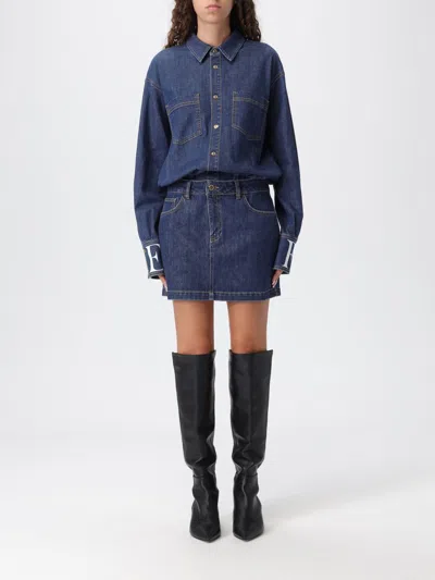 Elisabetta Franchi Dress  Woman Color Denim In Blue