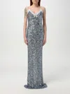 Elisabetta Franchi Knee Length Dress Featuring Bow Detail In Gnawed Blue