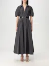 Elisabetta Franchi Belted Midi Dress In Grey