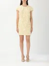 Elisabetta Franchi Tweed Mini Dress In レモン