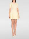 Elisabetta Franchi Mini Dress In Yellow With Belted Waist