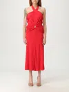 Elisabetta Franchi Crossover-neck Midi Dress