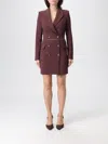 Elisabetta Franchi Midi Dress With Long Sleeves And Chain In Multi