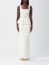 Elisabetta Franchi Red Carpet Eyelet-embellished Maxi Dress In White