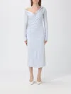 Elisabetta Franchi Jersey Dress With Jewel Buttons In White