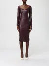 Elisabetta Franchi Dress  Woman Color Wine In Brown