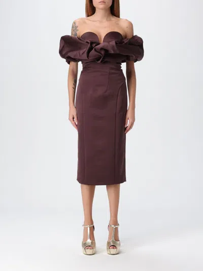 Elisabetta Franchi Dress  Woman Color Wine In Burgundy