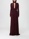 Elisabetta Franchi Key-hole Mock-neck Maxi Dress In Burgundy