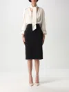 Elisabetta Franchi Georgette Crepe Midi Dress In Yellow Cream
