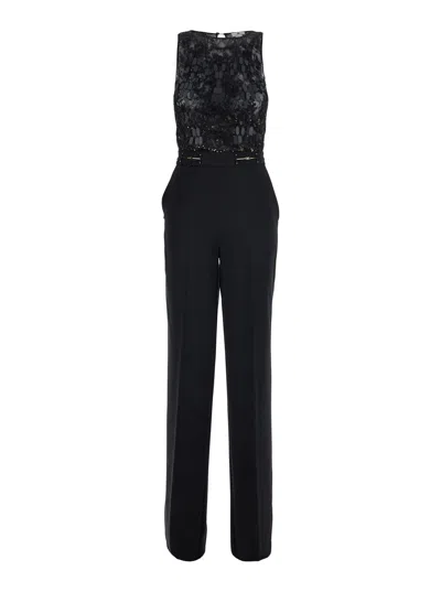 Elisabetta Franchi Dress Embroidered Jumpsuit With Embroidery In Black Women