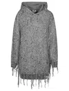 Elisabetta Franchi Sequin-embellished Hooded Mini Dress In Grey
